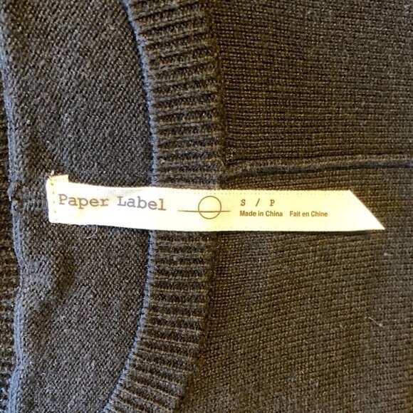 Paper Label Tunic Sweater Dress Dark Academia Whimsy Goth Witchy Minimalist S - Picture 8 of 9